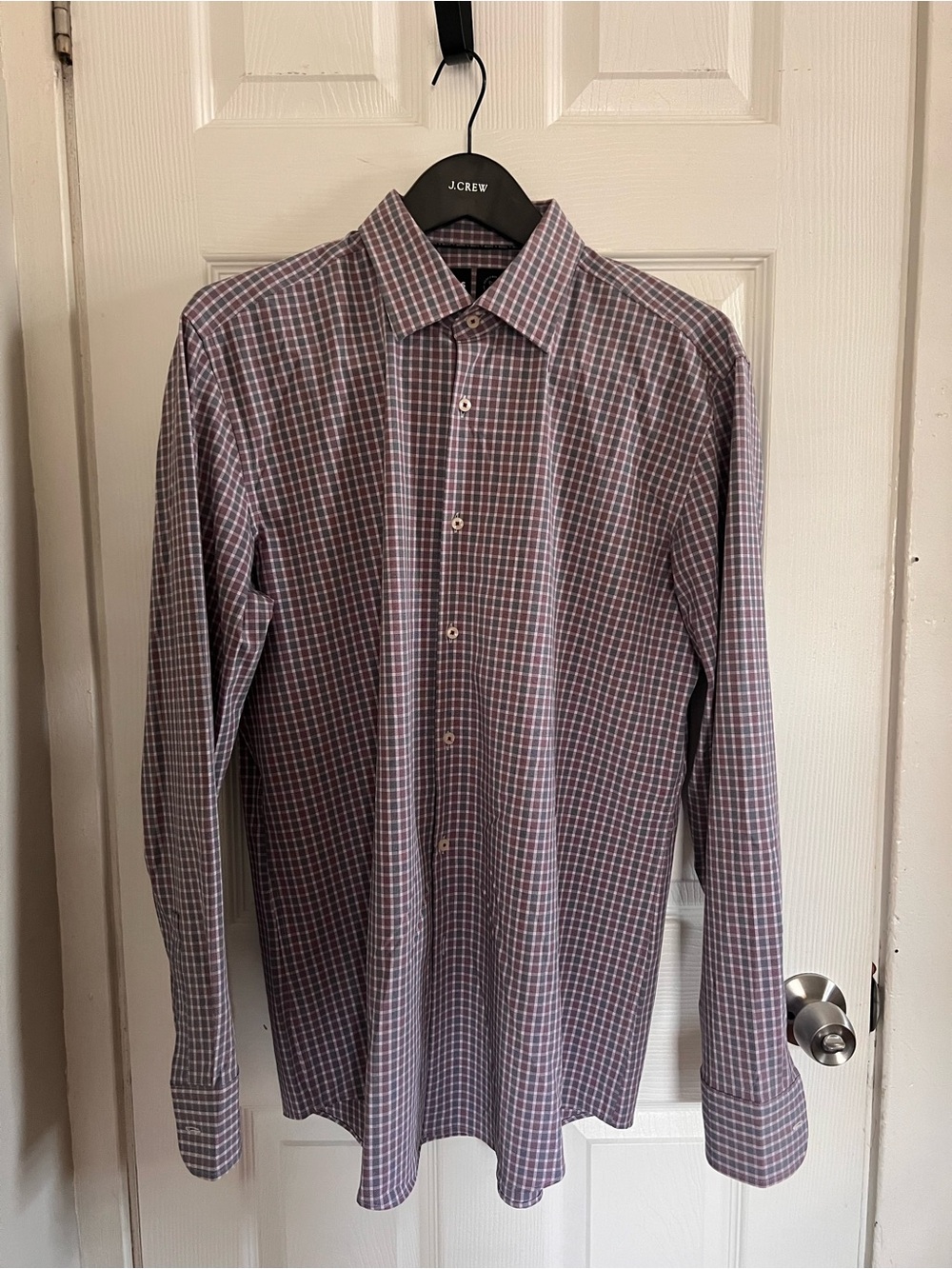 Hugo Boss Men's Purple Check Dress Shirt | Slim Fit | Size 43